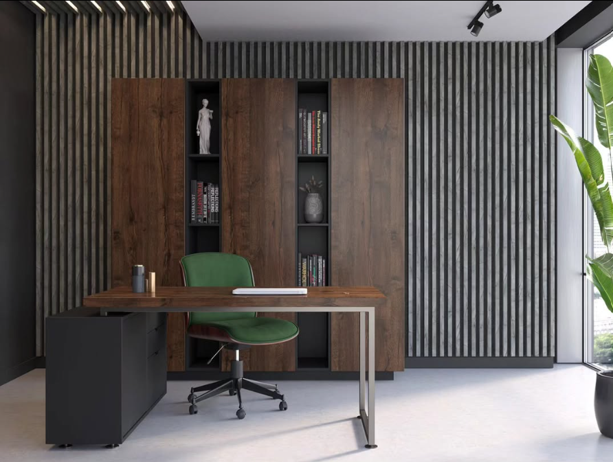 Commercial office fit-out wall slats